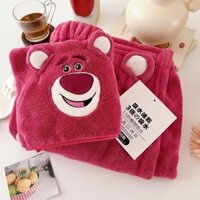 Set Khăn Tắm+Khăn Trùm Tóc Gấu Lotso