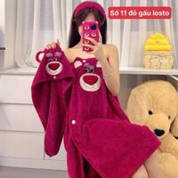 Set khăn tắm món ( khăn quây-khăn trùm tóc-băng đô )mẫu mới
