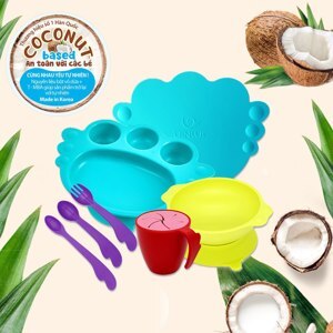 Set khay ăn dặm thiên thần Uinlui 10 chi tiết