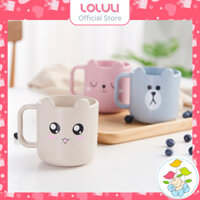 Set khay ăn dặm, tô ăn , cốc uống nước cho bé kèm muỗng nĩa đũa gấu con nhựa PP [INBOX MÀU] | LOLULI