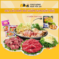Set Lẩu Bắp Bò Sườn Sụn ( Đầy Đủ ) Gồm Bắp Bò Mỹ, Sụn Heo, Viên Thả Lẩu, Đậu Hũ Phô Mai Ngon Food - Ship Hỏa Tốc Hà Nội