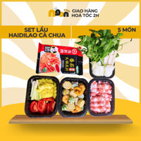 Set lẩu Cà chua Haidilao gồm thịt bò ba chỉ cuộn, combo viên tổng hợp, xúc xích- Ngon Food - Ship hoả tốc Hà Nội