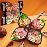 Set lẩu Omachi tứ tuyệt 4 ngăn - Tiệc lẩu đẳng cấp