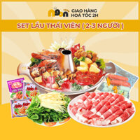 Set lẩu thái viên dành cho 2 đến 3 người gồm các loại viên tổng hợp, set thịt tự chọn - Ngon Food - Ship Hỏa Tốc Hà Nội