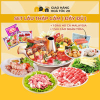 Set Lẩu Thập Cẩm ( Đầy Đủ) Gồm Ba Chỉ Bò, Sụn Heo, Mực, 18Viên Tổng Hợp, Đậu Hũ Phô Mai Ngon Food - Ship Hỏa Tốc Hà Nội