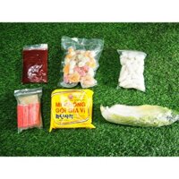 Set lẩu tteokbokki 3-4 người ăn bao gồm 8 loại nguyên liệu (lẩu bánh gạo tok tokbokki cay ngọt quân đội Hàn Quốc)