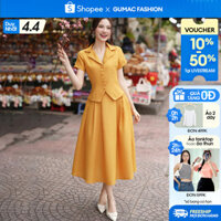 Set lẻ Áo kiểu cổ danton thời trang GUMAC AF01020 - Chân váy A ly xòe thời trang GUMAC VF01021