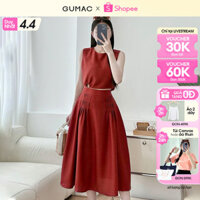 Set lẻ Áo lửng phối khoen thời trang GUMAC AE06059 - Chân váy xòe xếp ly GUMAC VE06060