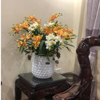 Set lên bình 8 cành HOA ĐỊA LAN TRẦN MỘNG cao su cao cấp