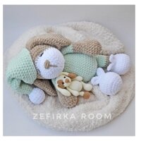 Set len móc thú diy - chó nằm ngủ