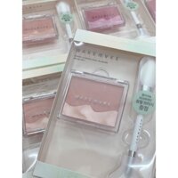 Set má hồng Wakemake 08 Sheer Layering Dual Blusher Tặng kèm cọ
