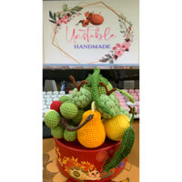 Set mâm ngũ quả bằng len tết sum vầy