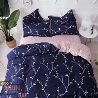 set MẦN CÂY TRẮNG LEO bộ Chăn Ga Gối 4 món Poly cotton HÀN QUỐC 100%