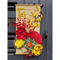 Set mành, mẹt, nan tre hoa trang trí Tết