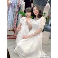 Set Mẹ Bé MDU1842 MDU1843 Dáng Xòe Bay Bổng Chất Liệu Mềm Mịn Phối Cổ Cách Điệu Từ MDU