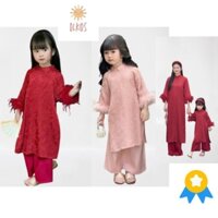 [SET MẸ BÉ] Set Áo Dài Cách Tân Cho BÉ GẤM  Lông vũ  Size Đại Chất Nhung, Gấm Họa tiết Hoa Sen Cao Cấp