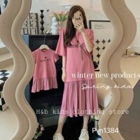 set mẹ con hàn quốc sang chảnh con 10-35kg mẹ 40-75kg, váy cặp mẹ con, đồ đôi mẹ con, set cặp mẹ con