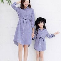 SET MẸ VÀ BÉ ĐẦM SUÔNG SỌC PHỐI NƠ