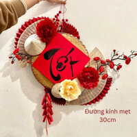 Set mẹt tre phụ kiện trang trí Tết 2025 treo tường , decor treo cửa đón năm mới may mắn - TIPTHN1