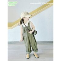 Set Mia Kids yếm xanh phối áo sát nách trắng size 2-12y