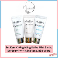 Set Mini Kem Chống Nắng D'alba Waterfull Essence / MILD / TONE UP Sun Cream KCN DALBA SPF50+ PA++++ 5ml