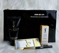 Set Mini YSL 5 món gồm: Sữa Tắm La Nuit 50ml (Nam) + Serum Đêm 7ml + Gương YSL + 1 Chì Eyeliner + Túi Da YSL