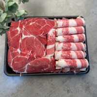 Set mix tổng hợp 2 loại thịt thả lẩu (ba chỉ bò + bắp bò) 500gr cho gia đình ít người ăn