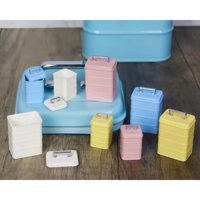 Set mô hình hộp bánh bột đường nhiều màu sắc sảo mini cho nhà búp bê fullbox