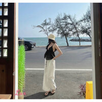 SET MỚI SIÊU HOTT🔥🔥 🔜 SET ÁO ĐEN CỘT DÂY + QUẦN SUÔNG TRẮNG HÀNG THIẾT KẾ ByA🐋