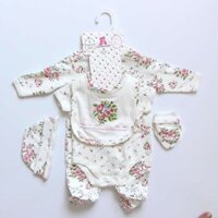 Set mũ + 2 bodysuit + yếm + móc + bao tay chân cho bé yêu <3