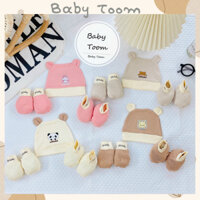 SET MŨ, BAO TAY, BAO CHÂN CHO BÉ SƠ SINH CHẤT COTTON ZIP HÀN CAO CẤP SIÊU MỀM MỊN