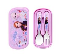 Set muỗng nĩa Cartoon Inox nhỏ kèm hộp in hình -Minnie- hồng
