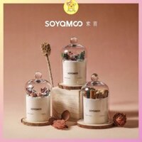 Set nến thơm hoa khô kèm lồng chụp thuỷ tinh/ nến lẻ không kèm lồng chụp Soyamoo