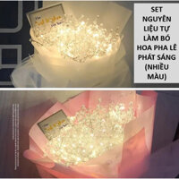 Set nguyên liệu đầy đủ làm bó hoa hạt cườm trong suốt (bó hoa phát sáng/ bó hoa pha lê)