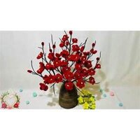 Set Nguyên Liệu Làm 20 Cành Hoa Đào Đỏ Hoa Mai Vàng Bằng Kẽm Nhung