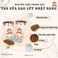 Set nguyên liệu nấu trà sữa gạo lứt nhật rang 25-30ly BẾP LISA