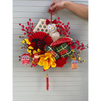 sét nguyên liệu phên tre treo tết tự gắn