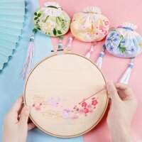 Set nguyên liệu thêu bùa hộ mệnh làm phụ kiện trang trí túi tùy chọn họa tiết