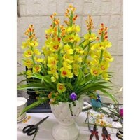 Set nguyên liệu tự làm chậu hoa pha lê 11cành x 10bông 10 nụ, ko gồm bình cắm