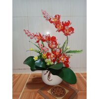 Set nguyên liệu tự làm hoặc thành phẩm 1bình hoa lan pha lê size 45x30cm