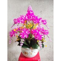 set nguyên liệu tự làm mẫu hoa pha lê 15 cành 6 hoa 7 nụ(k chậu)