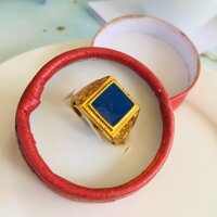 Set Nhẫn Nam Phong Thủy, Đính đá Cẩm Thạch, Điêu khắc tinh xảo, Mang Lại May Mắn, Tài Lộc, Thiết kế Free size, Phù Hợp Nam từ 55 - 80kg - Vuông Xanh