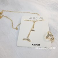 Sét nhẫn nữ và dây chuyền hình đuôi cá heo dành cho nữ cực kì thanh lịch