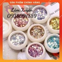 Set nhũ kim tuyến 8 màu trang trí ,Nhũ Vảy Cá 9D kim tuyến 8 hũ Nail  GIÁ RẺ nhiều màu sắc, sơn gel đính móng siêu đẹp