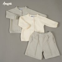 Set nỉ dài tay (6M-3Y) KICKER SET áo nỉ chần bông siêu ấm áp đồ bộ mùa đông cho bé trai bé gái thương hiệu Amaré