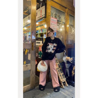 Set nỉ EIN Thỏ Trắng Nữ [FREESHIP] 🌸 Bộ đồ form rộng, quần nhung tăm kèm áo nỉ ngoại  Ulzzang 🌸