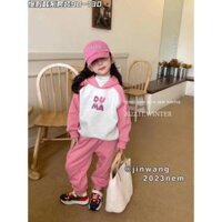 Set nỉ hồng in chữ Duma dành cho bé gái