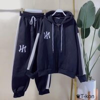 Set Nỉ nữ [FREESHIP] 🌸 Bộ đồ quần ống boom áo dài tay hoodie form rộng dành cho nữ Ulzzang 🌸