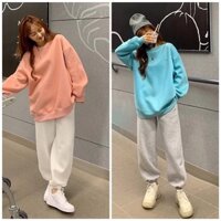 Set Nỉ Unisex [FREESHIP] 🌸 Bộ đồ quần ống boom áo dài tay hoodie form rộng nữ Ulzzang 🌸