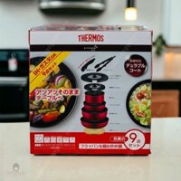 Set Nồi Chảo Thermos 9 Món Nhật Bản (Đỏ)